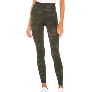 Spanx Look at Me Now Seamless Leggings High Rise Camo Green Size XL
